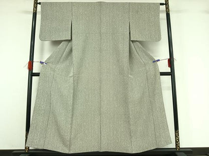 平和屋着物▽上質な小紋 単衣 よろけ縞 正絹 逸品 AABG5619jh