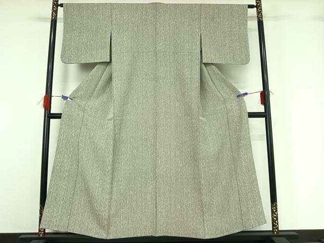 平和屋着物▽上質な小紋 単衣 よろけ縞 正絹 逸品 AABG5619jh