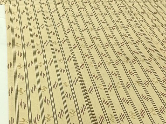 平和屋着物▽上質な紬　単衣　琉球絣文様　正絹　逸品　AABG5625jh