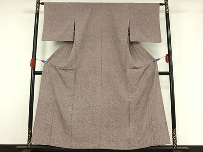 平和屋着物▽上質な小紋 単衣 唐草花文 正絹 逸品 AABG5628jh