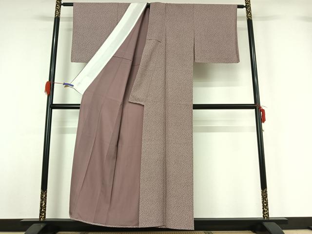 平和屋着物▽上質な小紋 単衣 唐草花文 正絹 逸品 AABG5628jh
