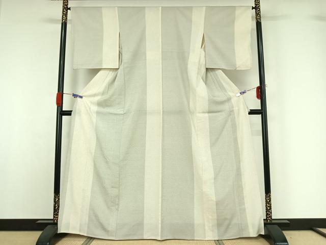 平和屋着物▽本塩沢　単衣　蚊絣　松坂屋扱い　正絹　逸品　AABG5629jh