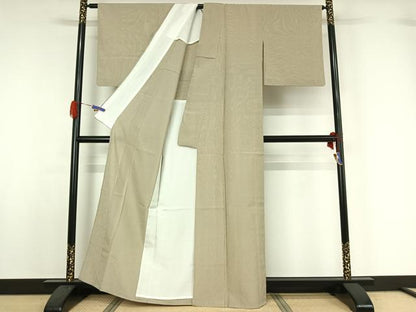 平和屋着物▽本塩沢 単衣 縞 大丸謹製 証紙付き 正絹 逸品 AABG5632jh