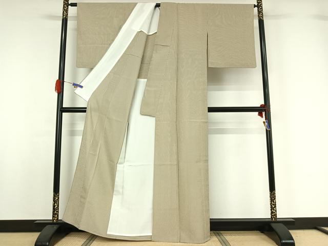 平和屋着物▽本塩沢 単衣 縞 大丸謹製 証紙付き 正絹 逸品 AABG5632jh