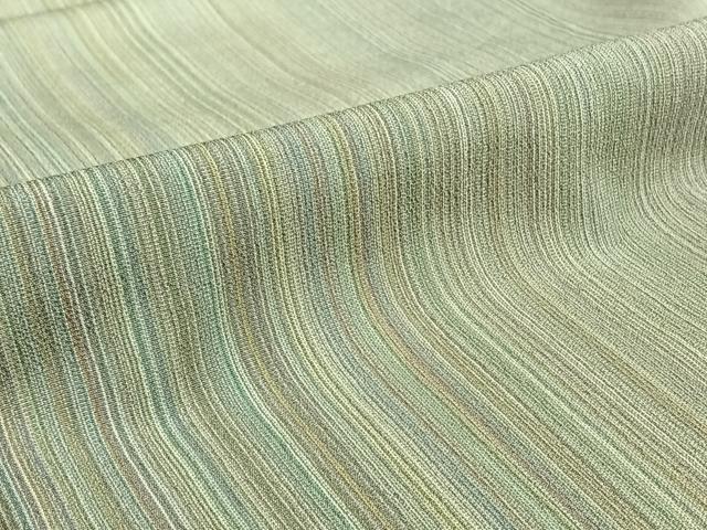 平和屋着物▽本塩沢 やまだ織 200色 単衣 縞 さが美扱い 正絹 逸品 AABG5636jh