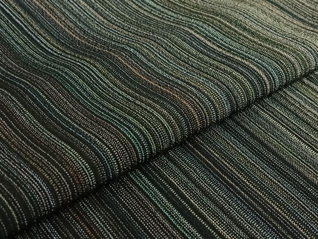 平和屋着物▽本塩沢 やまだ織 200色 単衣 縞 さが美扱い 正絹 逸品 AABG5640jh