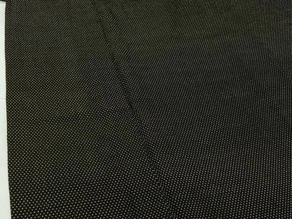 平和屋着物▽本塩沢　単衣　蚊絣　黒地　さが美扱い　正絹　逸品　AABI4451ck