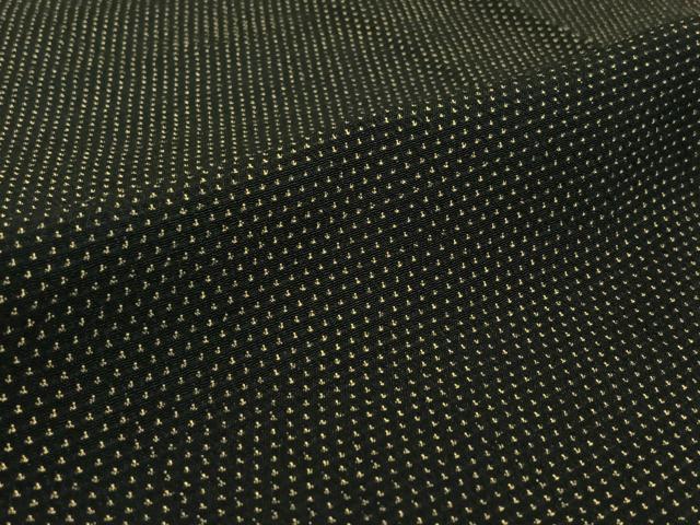 平和屋着物▽本塩沢　単衣　蚊絣　黒地　さが美扱い　正絹　逸品　AABI4451ck