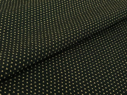 平和屋着物▽本塩沢　単衣　蚊絣　黒地　さが美扱い　正絹　逸品　AABI4451ck