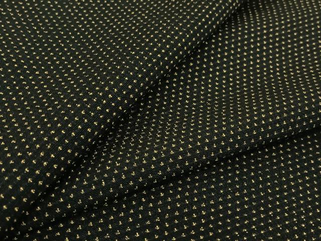 平和屋着物▽本塩沢　単衣　蚊絣　黒地　さが美扱い　正絹　逸品　AABI4451ck