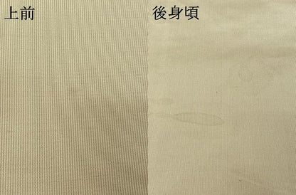 平和屋着物▽江戸小紋 単衣 紬地 万筋 象牙色×練色 正絹 逸品 AABG5642jh