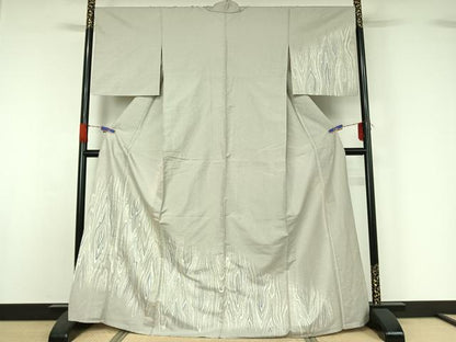 平和屋着物▽訪問着 単衣 本場染大島紬地 杢目文 正絹 逸品 AABG5643jh