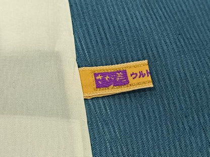 平和屋着物▽上質な紬 単衣 霞文 暈し染め さが美扱い 正絹 逸品 AABG5652jh