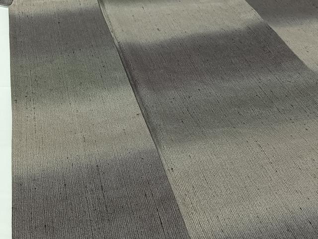 平和屋着物▽上質な紬 単衣 紬縮緬 横段文 反端付き 正絹 逸品 AABG5653jh