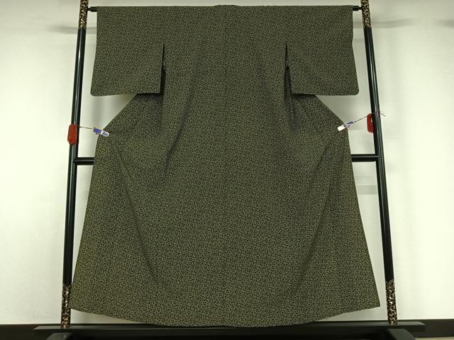 平和屋着物▽江戸小紋 単衣 瓢箪花文 正絹 逸品 AABG5655jh