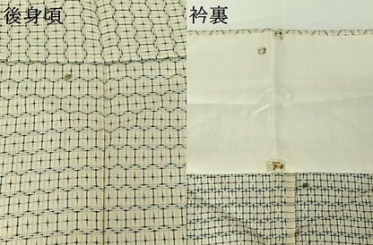 平和屋着物▽上質な紬 単衣 亀甲文 正絹 逸品 AABG5660jh