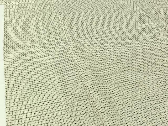 平和屋着物▽上質な紬 単衣 亀甲文 正絹 逸品 AABG5660jh