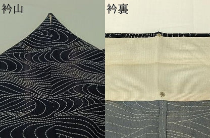 平和屋着物▽上質な小紋 単衣 流水文 正絹 逸品 AABG5665jh