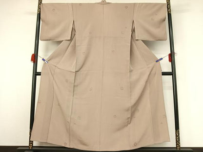 平和屋着物▽上質な小紋 単衣 花丸文 金彩 正絹 逸品 AABG5669jh