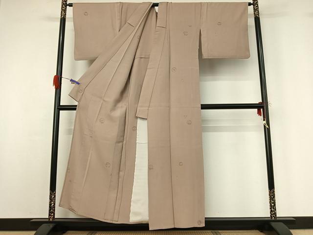 平和屋着物▽上質な小紋 単衣 花丸文 金彩 正絹 逸品 AABG5669jh
