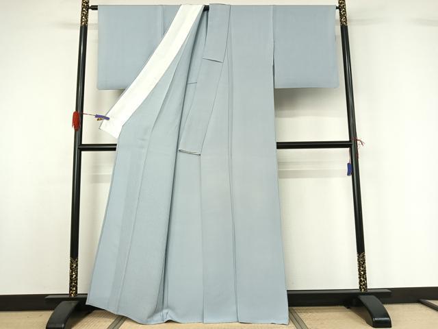 平和屋着物▽上質な色無地 単衣 水色 正絹 逸品 AABG5670jh