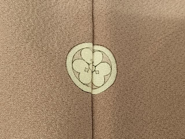 平和屋着物▽上質な色無地 単衣 薄柿色 正絹 逸品 AABG5671jh