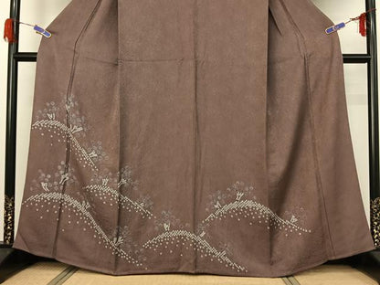 平和屋着物▽訪問着 単衣 絞り 風景花文 正絹 逸品 AABG5679jh