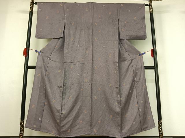 平和屋着物▽上質な小紋 単衣 舞花文 正絹 逸品 AABG5680jh