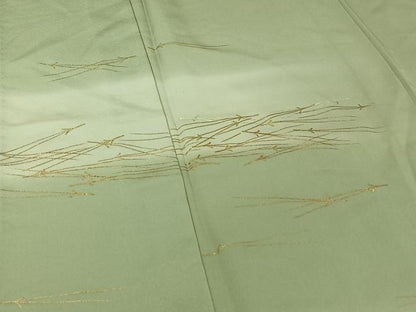 平和屋着物▽訪問着 単衣 敷松葉文 暈し染め 金彩 正絹 逸品 AABG5690jh