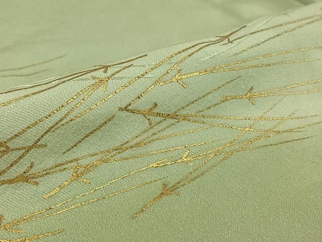 平和屋着物▽訪問着 単衣 敷松葉文 暈し染め 金彩 正絹 逸品 AABG5690jh