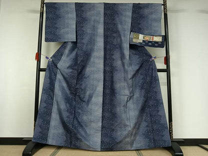 平和屋着物▽本場大島紬 単衣 泥染め 雪は降る 証紙付き 正絹 逸品 AABG5695jh