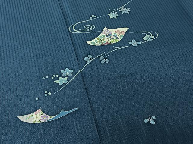 平和屋着物▽本加賀友禅作家 牧野顕三 訪問着 無双 絽袷 絽×絽 流水花文 正絹 逸品 AABG5696jh