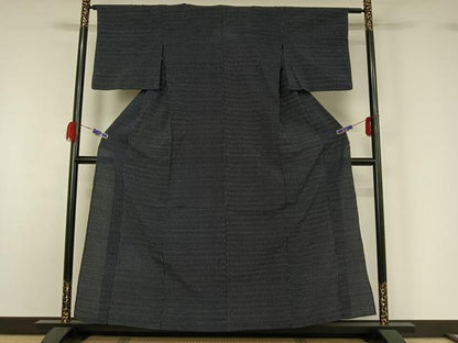 平和屋着物▽お召 単衣 立涌文様 高島屋扱い 正絹 逸品 AABG5700jh