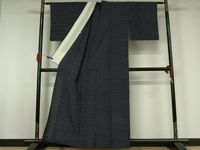 平和屋着物▽お召 単衣 立涌文様 高島屋扱い 正絹 逸品 AABG5700jh