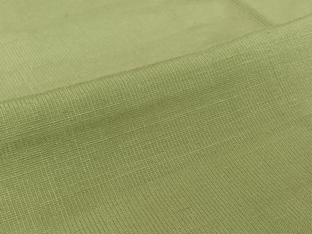 平和屋着物▽上質な紬 単衣 若葉色 正絹 逸品 AABG5701jh