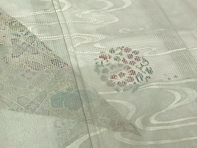 平和屋着物▽豪華色留袖　無双　紗袷　紗×紗　立波花丸文　正絹　逸品　AABG5704jh