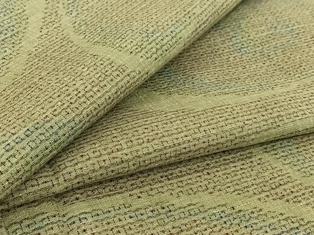 平和屋着物▽結城紬 単衣 80亀甲 流水文 正絹 逸品 AABG5706jh