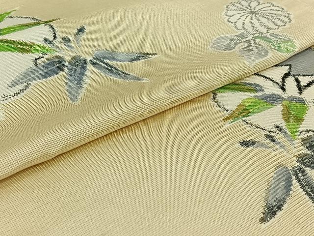 平和屋着物▽上質な紬 単衣 雪輪花文 正絹 逸品 AABG5708jh