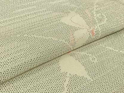 平和屋着物▽本塩沢　単衣　110亀甲　舞蝶文　正絹　逸品　AABG5711jh