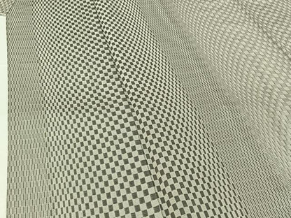 平和屋着物▽お召 単衣 変わり市松文様 正絹 逸品 AABG5712jh