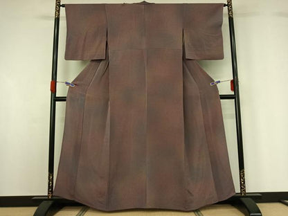 平和屋着物▽上質な小紋 単衣 霞文 暈し染め 鬼しぼ縮緬 正絹 逸品 AABG5713jh