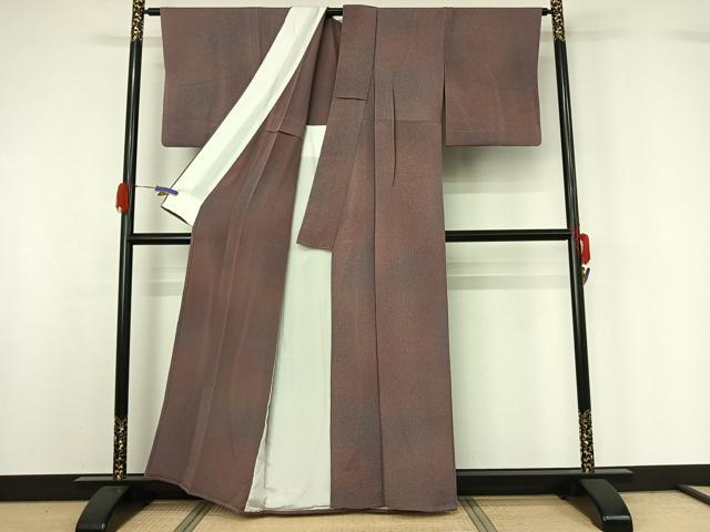 平和屋着物▽上質な小紋 単衣 霞文 暈し染め 鬼しぼ縮緬 正絹 逸品 AABG5713jh