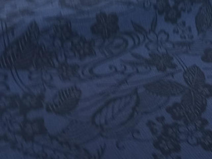 平和屋着物▽上質な小紋 単衣 型染め 藍 流水花文 正絹 逸品 AABG5714jh
