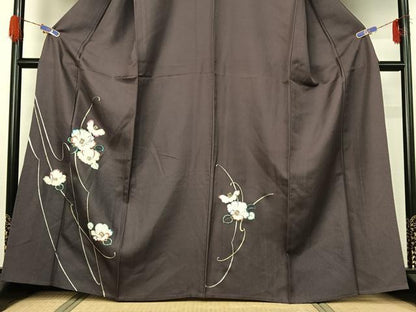 平和屋着物▽訪問着 単衣 草花文 金銀彩 正絹 逸品 AABG5716jh