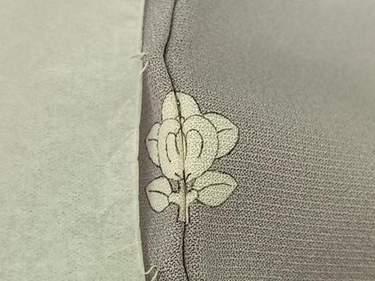 平和屋着物▽上質な色無地 単衣 暁鼠色 正絹 逸品 AABG5719jd