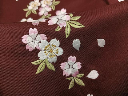 平和屋着物●女性　行灯袴　刺繍　舞桜文　金糸　洗える着物　AABG5722ph
