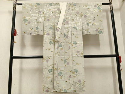 平和屋着物●長襦袢　無双仕立て　草花文　やまと誂製　正絹　逸品　未使用　AABG5733ph