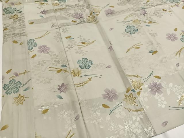 平和屋着物●長襦袢　無双仕立て　草花文　やまと誂製　正絹　逸品　未使用　AABG5733ph
