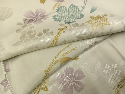 平和屋着物●長襦袢　無双仕立て　草花文　やまと誂製　正絹　逸品　未使用　AABG5733ph