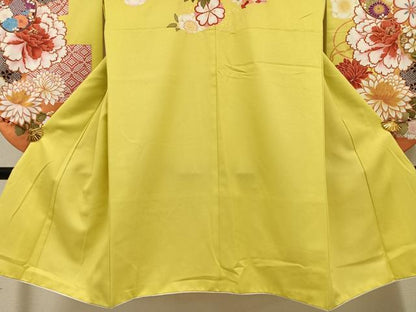 平和屋着物●小振袖　二尺袖　舞花文　金彩　洗える着物　AABG5735ph
